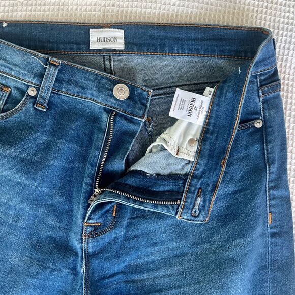 Hudson Women’s Blair Super Skinny High Rise Blue Denim Jeans Sz 32 - Picture 10 of 12